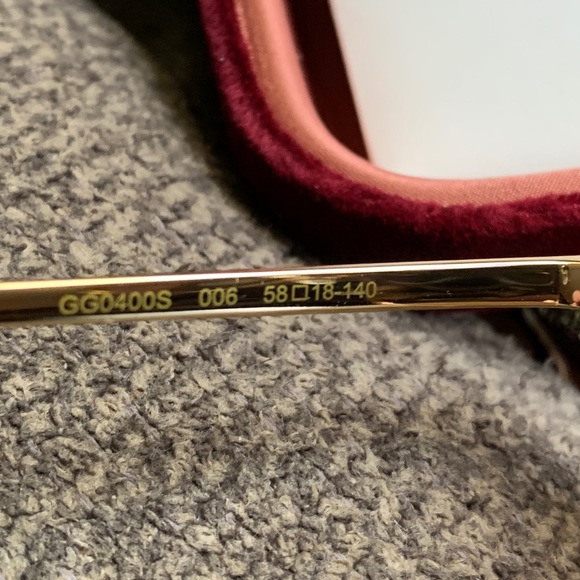 Authentic GUCCI 58 butterfly Gold Blue Crystals/metal sunglasses - Picture 4 of 12